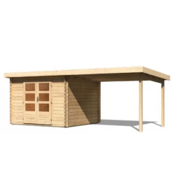 Abri De Jardin En Bois Massif 8,82m² Bastrup 5 Avec Appentis 300cm – Karibu -Outdoor Soldes abri de jardin en bois massif 882m bastrup 5 avec appentis 300cm woodfeeling 2