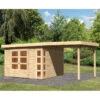 Abri De Jardin En Bois Massif 9,24m² Kerko 6 Avec Appentis 240cm – Karibu