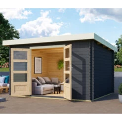 Abri De Jardin En Bois Massif Anthracite 10,60m² Bastrup 7 – Karibu 8 Abri De Jardin En Bois Massif Anthracite 10,60m² Bastrup 7 – Karibu -Outdoor Soldes abri de jardin en bois massif anthracite 1060m bastrup 7 woodfeeling 2