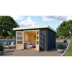 Abri De Jardin En Bois Massif Anthracite 10,60m² Bastrup 7 – Karibu 9 Abri De Jardin En Bois Massif Anthracite 10,60m² Bastrup 7 – Karibu -Outdoor Soldes abri de jardin en bois massif anthracite 1060m bastrup 7 woodfeeling 3