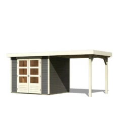 Abri De Jardin En Bois Massif Gris Terre 5,25m² Askola 3 Avec Appentis 240cm - Karibu 8 Abri De Jardin En Bois Massif Gris Terre 5,25m² Askola 3 Avec Appentis 240cm - Karibu -Outdoor Soldes abri de jardin en bois massif gris terre 525m askola 3 avec appentis 240cm woodfeeling 2