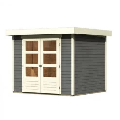 Abri De Jardin En Bois Massif Gris Terre 5,25m² Askola 3 - Karibu -Outdoor Soldes abri de jardin en bois massif gris terre 525m askola 3 woodfeeling 2