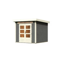 Abri De Jardin En Bois Massif Gris Terre 5,95m² Kandern 3 – Karibu -Outdoor Soldes abri de jardin en bois massif gris terre 595m kandern 3 woodfeeling 2