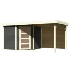Abri De Jardin En Bois Massif Gris Terre 5,95m² Schwandorf 5 Avec Appentis 240cm Et Paroi Arrière – Karibu 8 Abri De Jardin En Bois Massif Gris Terre 5,95m² Schwandorf 5 Avec Appentis 240cm Et Paroi Arrière – Karibu -Outdoor Soldes abri de jardin en bois massif gris terre 595m schwandorf 5 avec appentis 240cm et paroi arriere woodfeeling 2