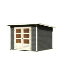 Abri De Jardin En Bois Massif Gris Terre 6,05m² Stockach 4 – Karibu -Outdoor Soldes abri de jardin en bois massif gris terre 605m stockach 4 woodfeeling 3