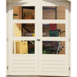 Abri De Jardin En Bois Massif Gris Terre 6,55m² Kerko 4 – Karibu -Outdoor Soldes abri de jardin en bois massif gris terre 655m kerko 4 woodfeeling 4