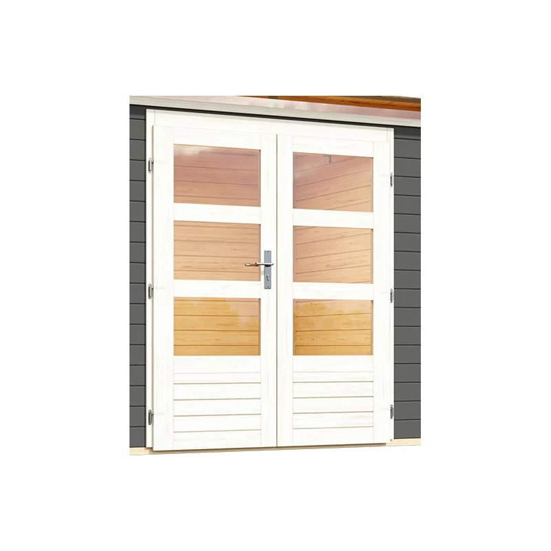 Abri De Jardin En Bois Massif Gris Terre 8,88m² Kastorf 7 Avec Appentis 260cm Et Paroi Arrière – Karibu 4 Abri De Jardin En Bois Massif Gris Terre 8,88m² Kastorf 7 Avec Appentis 260cm Et Paroi Arrière – Karibu – Image 4