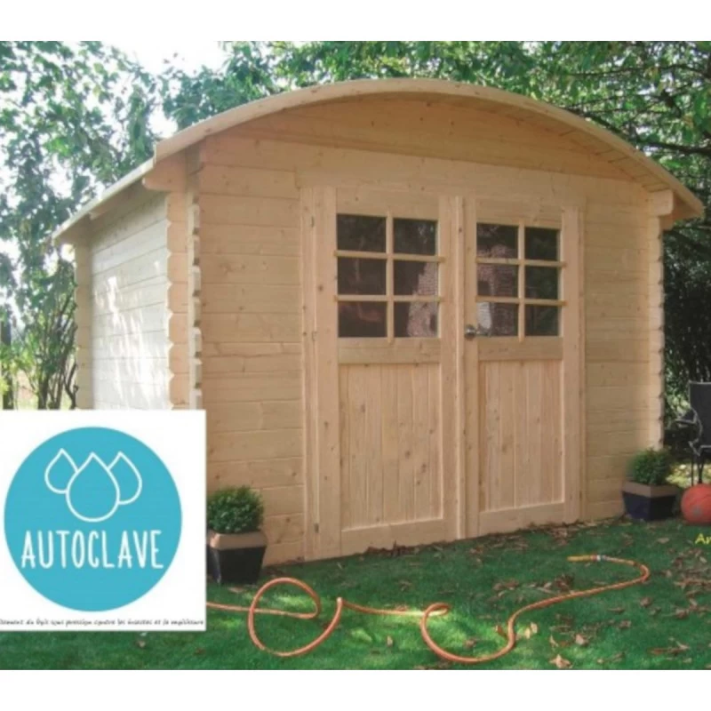 Abri De Jardin En Bois Traité Autoclave 28mm 7,09m² Toit Berceau SOLID 1 Abri De Jardin En Bois Traité Autoclave 28mm 7,09m² Toit Berceau SOLID