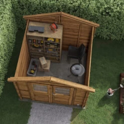 Abri De Jardin En Bois Traité Autoclave 4,9m² - Madriers 28mm - Nicia - Forest Style -Outdoor Soldes abri de jardin en bois traite autoclave 49m madriers 28mm nicia forest style 2