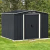 Abri De Jardin En Métal Anthracite 6,34m² - DURAMAX + Kit D'ancrage