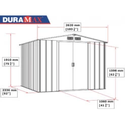Abri De Jardin En Métal Anthracite 6,34m² - DURAMAX + Kit D'ancrage -Outdoor Soldes abri de jardin en metal anthracite 634m duramax kit d ancrage 2