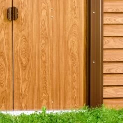 Abri De Jardin En Métal Aspect Bois 4,6m² + Kit D'ancrage - X-METAL -Outdoor Soldes abri de jardin en metal aspect bois 46m kit d ancrage x metal 4