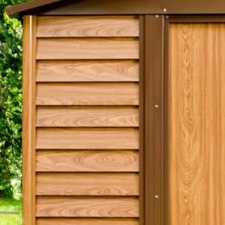 Abri De Jardin En Métal Aspect Bois 4,6m² + Kit D'ancrage - X-METAL -Outdoor Soldes abri de jardin en metal aspect bois 46m kit d ancrage x metal 5