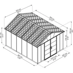 Abri De Jardin En Polycarbonate 11,7m² Sans Plancher YUKON - Palram - Canopia -Outdoor Soldes abri de jardin en polycarbonate 117m sans plancher yukon palram 2