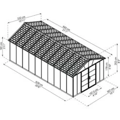 Abri De Jardin En Polycarbonate 21,3m² Sans Plancher YUKON - Palram - Canopia -Outdoor Soldes abri de jardin en polycarbonate 213m sans plancher yukon palram 2