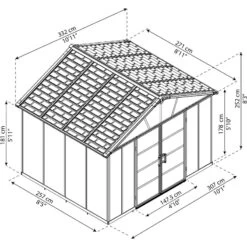 Abri De Jardin En Polycarbonate 7,9m² Sans Plancher YUKON - Palram - Canopia -Outdoor Soldes abri de jardin en polycarbonate 79m sans plancher yukon palram 1 2