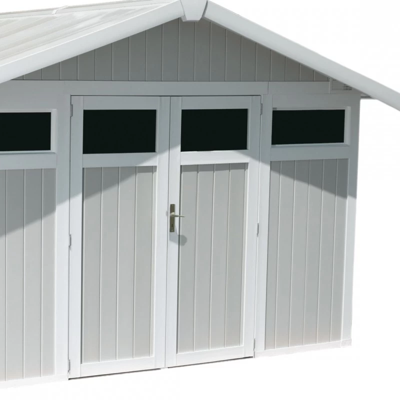 Abri De Jardin En PVC 11,2m² UTILITY Blanc Et Gris Bleu Grosfillex + Kit Ancrage Offert 6 Abri De Jardin En PVC 11,2m² UTILITY Blanc Et Gris Bleu Grosfillex + Kit Ancrage Offert – Image 6