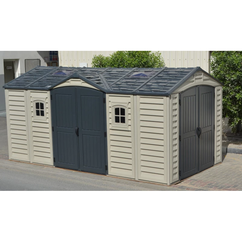 Abri De Jardin En PVC 11,95m² DarkGrey Apex + Kit De Fondation DURAMAX 2 Abri De Jardin En PVC 11,95m² DarkGrey Apex + Kit De Fondation DURAMAX – Image 2
