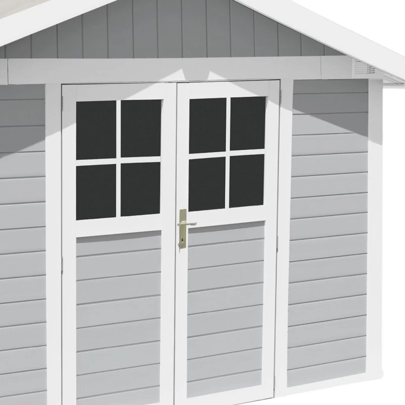 Abri De Jardin En PVC 7,5m² DECO Gris Clair Et Blanc Grosfillex + Kit Ancrage Offert 3 Abri De Jardin En PVC 7,5m² DECO Gris Clair Et Blanc Grosfillex + Kit Ancrage Offert – Image 3