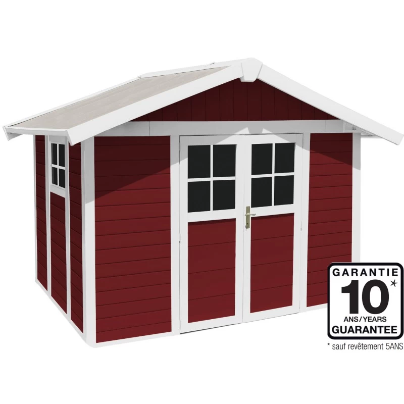 Abri De Jardin En PVC 7,5m² DECO Rouge Et Blanc Grosfillex + Kit Ancrage Offert 2 Abri De Jardin En PVC 7,5m² DECO Rouge Et Blanc Grosfillex + Kit Ancrage Offert – Image 2