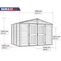 Abri De Jardin En PVC 8,05m² DarkGrey Premium + Kit De Fondation DURAMAX -Outdoor Soldes abri de jardin en pvc 805m darkgrey premium duramax kit de fondation 3