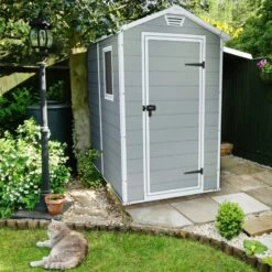 Abri De Jardin En Résine 2,5m² Premium 46 S Gris Clair + Plancher - Keter -Outdoor Soldes abri de jardin en resine 25m premium 46 s gris clair plancher keter 3