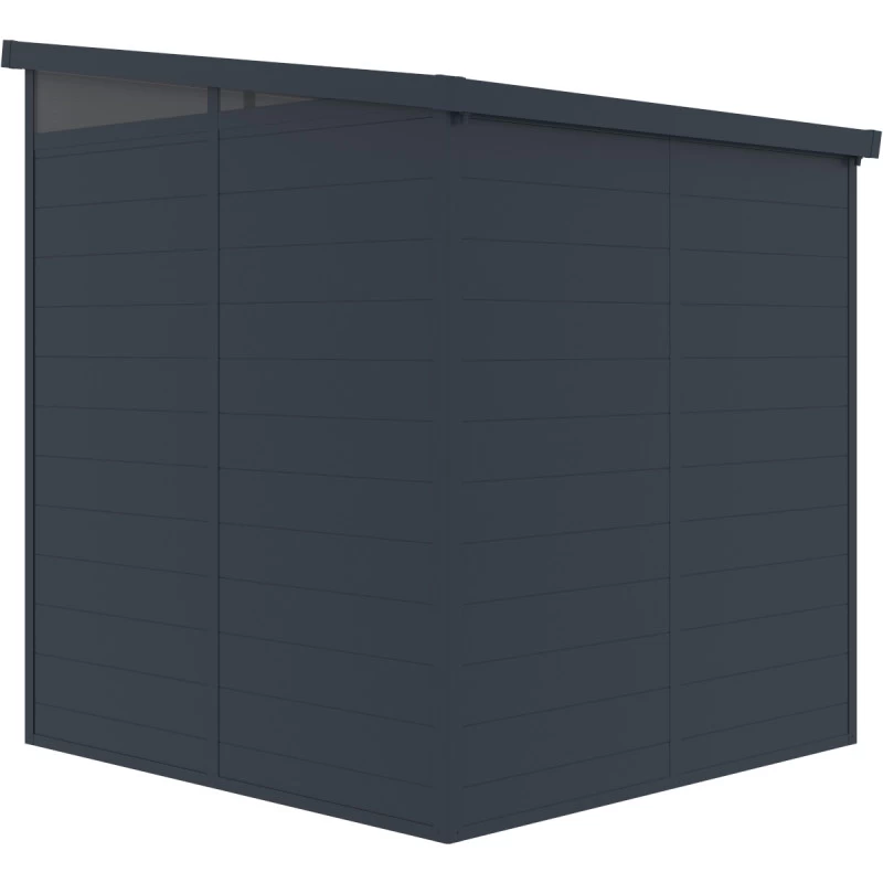 Abri De Jardin En Résine 3,24m² Anthracite Toit Monopente Skylight + Plancher - Jobu 5 Abri De Jardin En Résine 3,24m² Anthracite Toit Monopente Skylight + Plancher - Jobu – Image 5