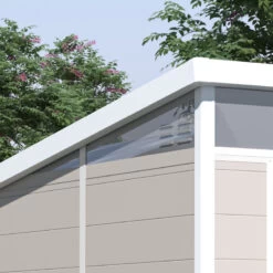 Abri De Jardin En Résine 3,24m² Beige Toit Monopente Skylight + Plancher - Jobu -Outdoor Soldes abri de jardin en resine 324m beige toit monopente skylight plancher jobu 2