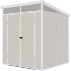 Abri De Jardin En Résine 3,24m² Beige Toit Monopente Skylight + Plancher - Jobu -Outdoor Soldes abri de jardin en resine 324m beige toit monopente skylight plancher jobu 5