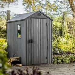 Abri De Jardin En Résine Aspect Bois Grisé 2,3m² Darwin 46 + Plancher - Keter