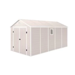 Abri De Jardin En Résine Beige 11m² + Kit De Fondation - JOBU