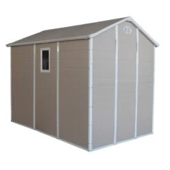 Abri De Jardin En Résine Beige 5,32m² + Kit De Fondation - JOBU -Outdoor Soldes abri de jardin en resine beige 532m kit de fondation jobu 3