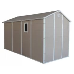 Abri De Jardin En Résine Beige 6,99m² + Kit De Fondation - JOBU -Outdoor Soldes abri de jardin en resine beige 699m kit de fondation jobu 5