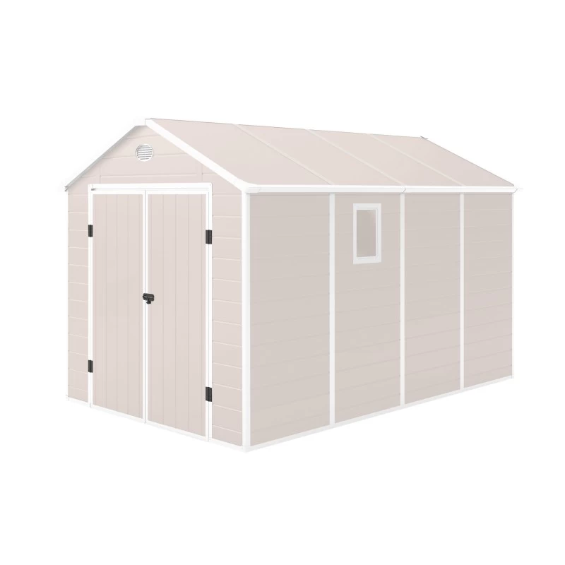 Abri De Jardin En Résine Beige 8,90m² + Kit De Fondation - JOBU 1 Abri De Jardin En Résine Beige 8,90m² + Kit De Fondation - JOBU