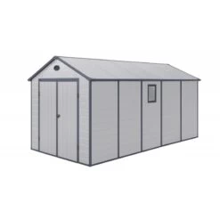 Abri De Jardin En Résine Gris 11m² + Kit De Fondation - JOBU