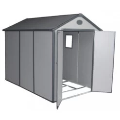 Abri De Jardin En Résine Gris 5,32m² + Kit De Fondation - JOBU