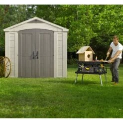 Abri De Jardin En Résine Sydney 6,32m² + Plancher Keter -Outdoor Soldes abri de jardin en resine sydney 632m plancher keter 2