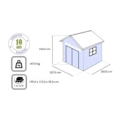 Abri De Jardin En Résine Sydney 6,32m² + Plancher Keter -Outdoor Soldes abri de jardin en resine sydney 632m plancher keter 5