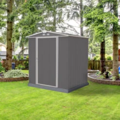 Abri De Jardin EZEE 2,3m² Toit Double Pente En Acier Galvanisé Anthracite Spacemaker 7 Abri De Jardin EZEE 2,3m² Toit Double Pente En Acier Galvanisé Anthracite Spacemaker -Outdoor Soldes abri de jardin ezee 23 m toit double pente en acier galvanise anthracite spacemaker 2