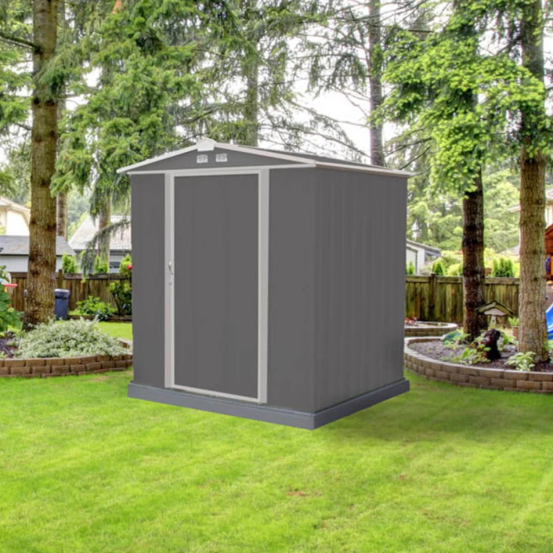 Abri De Jardin EZEE 2,3m² Toit Double Pente En Acier Galvanisé Anthracite Spacemaker 3 Abri De Jardin EZEE 2,3m² Toit Double Pente En Acier Galvanisé Anthracite Spacemaker – Image 3