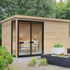 Abri De Jardin Faro 12,25m² En Bois Massif 28mm Avec Double Porte Vitrée - SOLID -Outdoor Soldes abri de jardin faro 1225m en bois massif 28mm avec double porte vitree solid 3