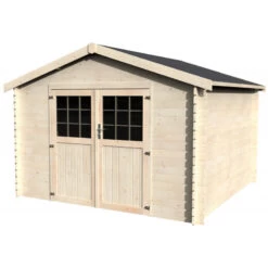 Abri De Jardin Flovene 11,45m² En Bois Massif 28mm Avec Double Porte – Décor Et Jardin