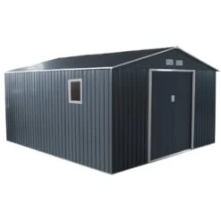 Abri De Jardin Métal 13m² PLUS Anthracite + Kit D'ancrage X-METAL