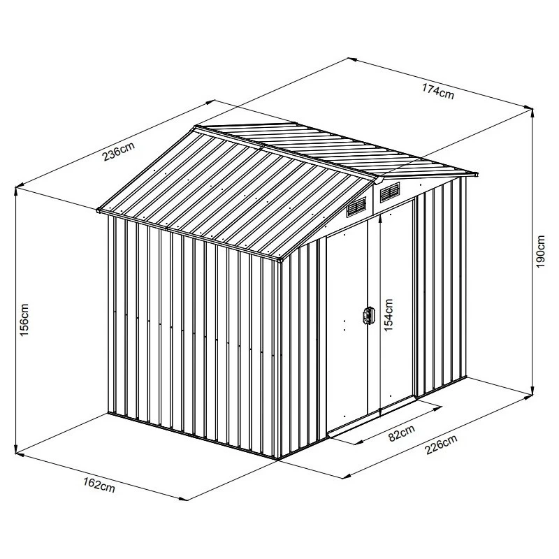 Abri De Jardin Métal 4,1m² WoodTouch Beige + Kit D'ancrage X-METAL 2 Abri De Jardin Métal 4,1m² WoodTouch Beige + Kit D'ancrage X-METAL – Image 2