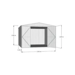 Abri De Jardin En Métal 6,5m² Silver Grey Fraser - ABSCO -Outdoor Soldes abri de jardin metal 654m silver grey haut de gamme 3