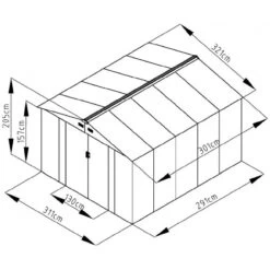 Abri De Jardin Métal 9,66m² Imitation Bois Vieilli -Outdoor Soldes abri de jardin metal 966m imitation bois vieilli 2