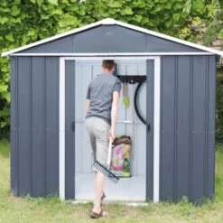 Abri De Jardin Métal Anthracite 4,38m² + Kit D'ancrage Inclus - YARDMASTER -Outdoor Soldes abri de jardin metal anthracite 438m kit d ancrage inclus yardmaster 2