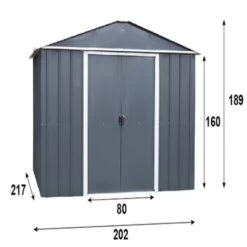 Abri De Jardin Métal Anthracite 4,38m² + Kit D'ancrage Inclus - YARDMASTER -Outdoor Soldes abri de jardin metal anthracite 438m kit d ancrage inclus yardmaster 3