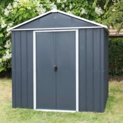 Abri De Jardin Métal Anthracite 9,03m² + Kit D'ancrage Inclus - YARDMASTER -Outdoor Soldes abri de jardin metal anthracite 903m kit d ancrage inclus yardmaster 2