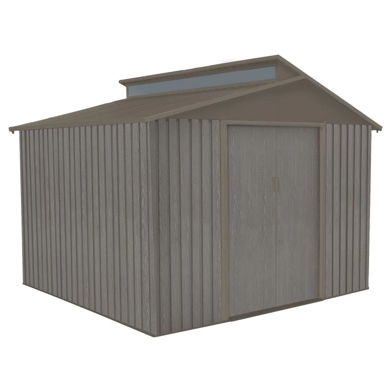 Abri De Jardin Métal Avec Puit De Lumière 7,25m² Imitation Bois Vieilli 4 Abri De Jardin Métal Avec Puit De Lumière 7,25m² Imitation Bois Vieilli – Image 4